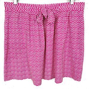 Vineyard Vines Chevron Print Full Skirt Tie Waist Mini Nylon Stretch Pink Medium